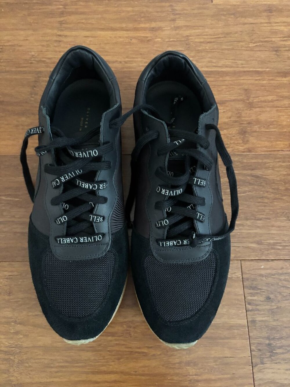 Oliver Cabell Black Nylon Suede Retro Runner Sneakers Size 42 / US 9